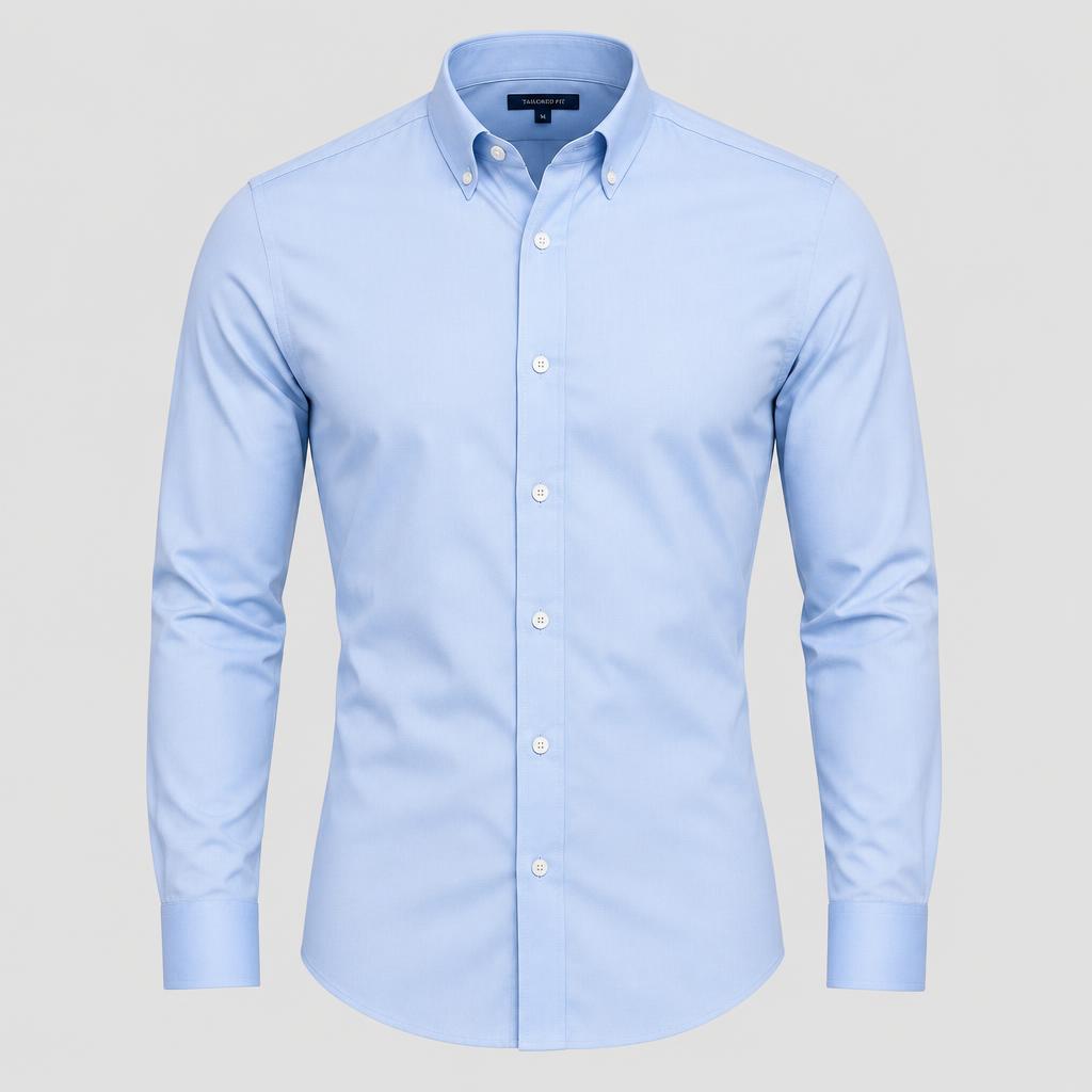 Moviy slim-fit ko'ylak