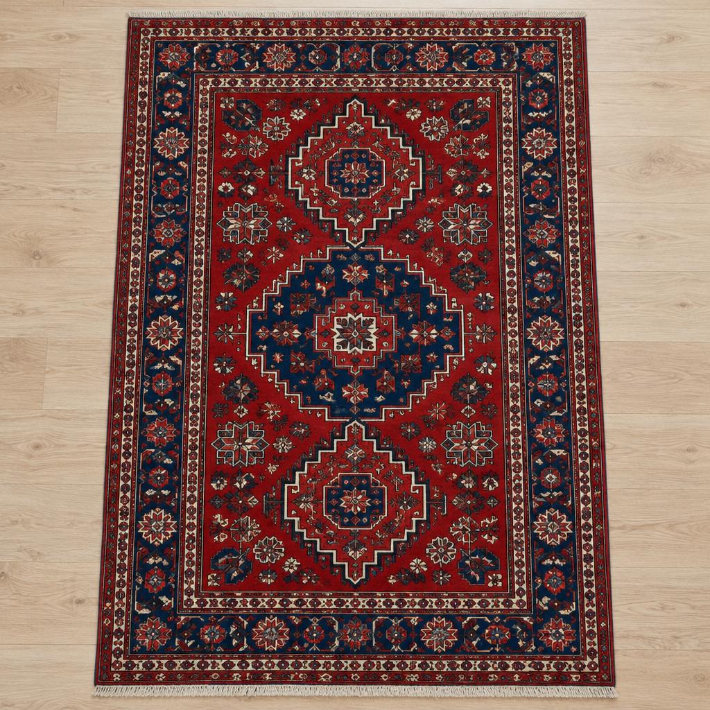 Qo'l mehnati gilami (qizil medalion)